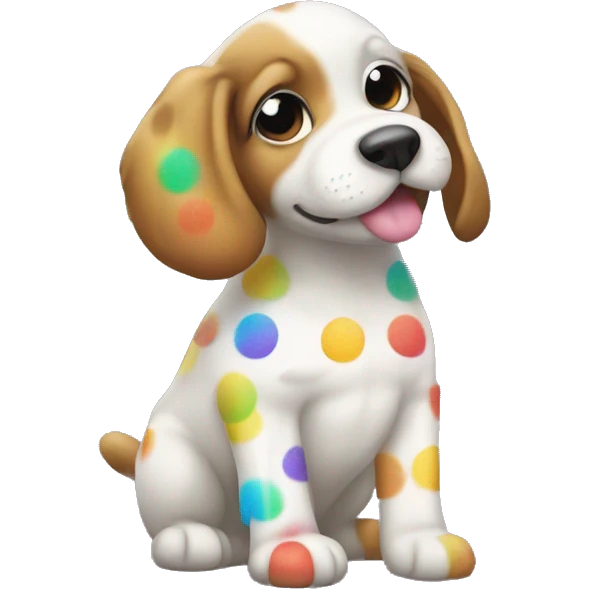 puppy with rainbow spots emoji