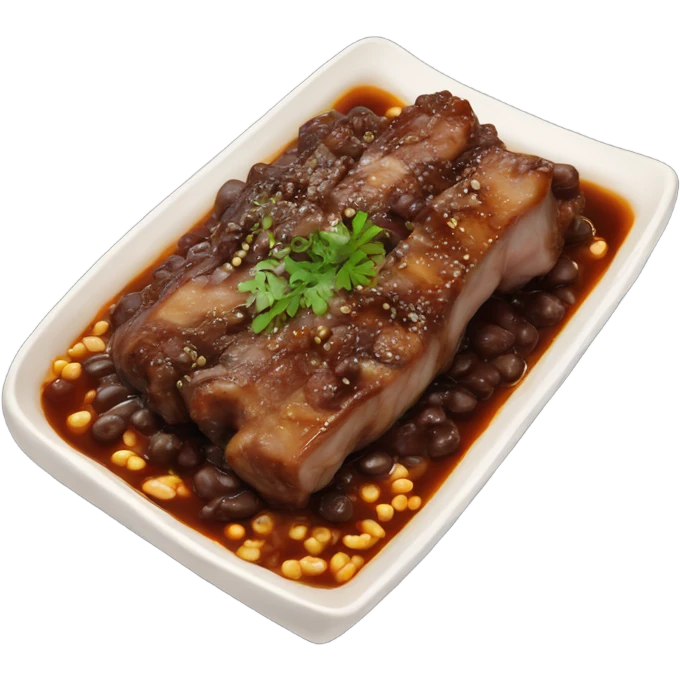Steamed pork ribs in black bean sauce emoji