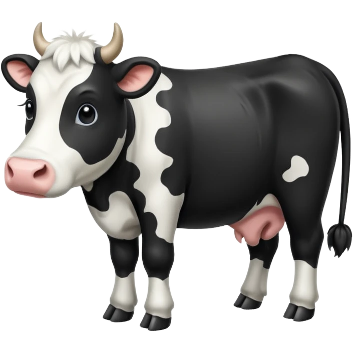 white and black cow tail emoji