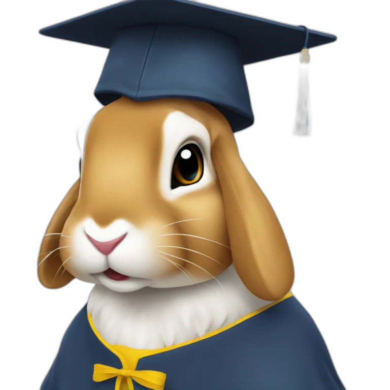 Ukrainian rabbit student in a square academic cap emoji