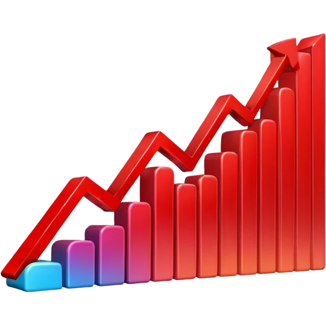 red chart decreasing emoji