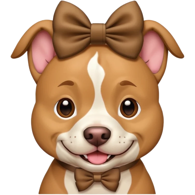 pitbull with a bow headband emoji