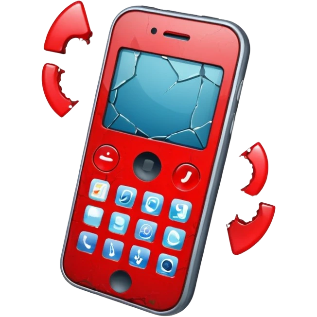 broken red cell phone emoji
