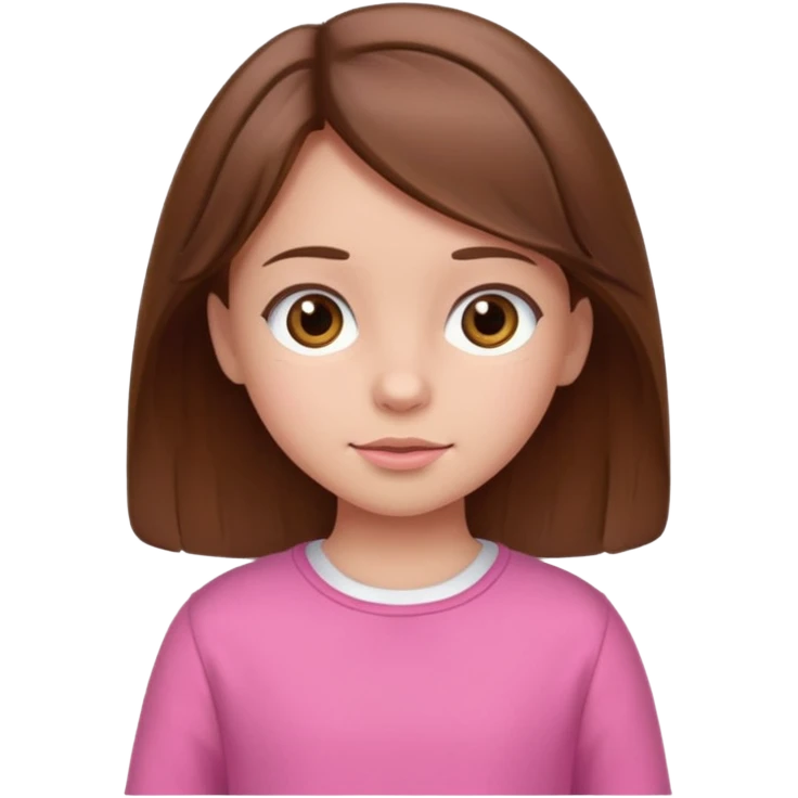 little girl, brown hair, pink clothes emoji