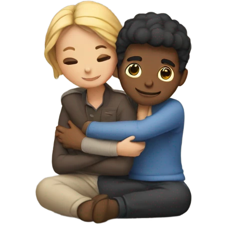 Couple cuddling   emoji