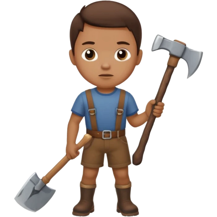 woodcutting child emoji