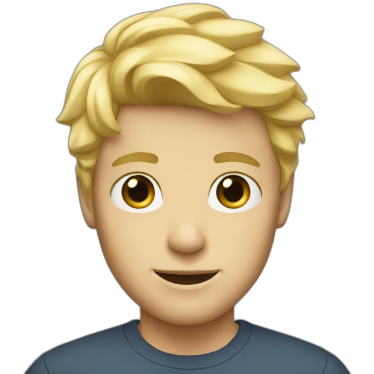 Young male blonde hair emoji