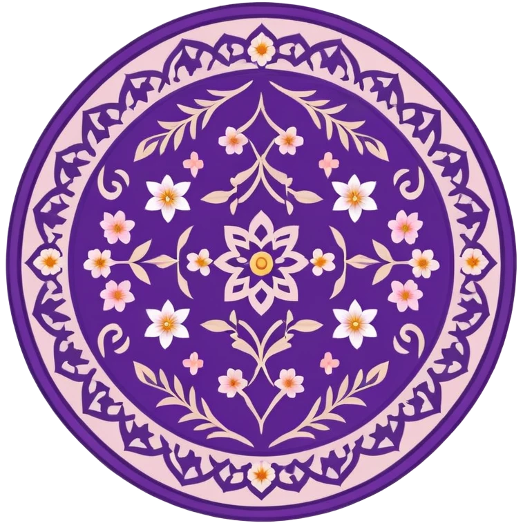 islamic Muslim prayer mat purple with blossom emoji
