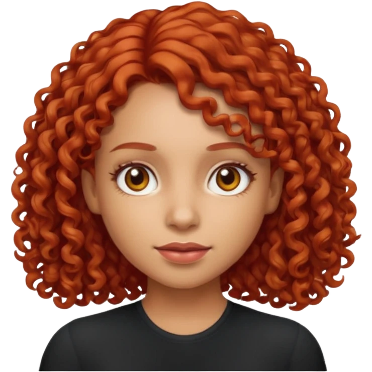 Light skin emoji girl with light brown eyes and shoulder length curly red hair  emoji