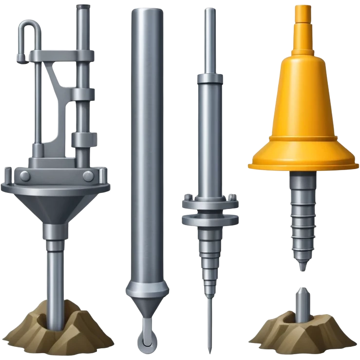 Specialized marine geology tools including sediment corers, rock dredges, and bottom samplers emoji