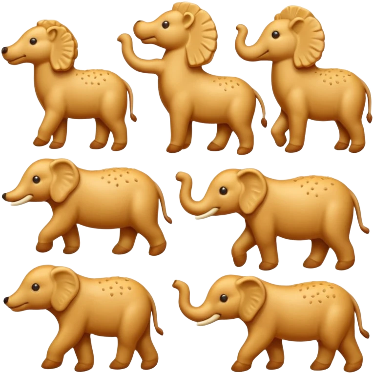 a few animal crackers, simple, clear emoji
