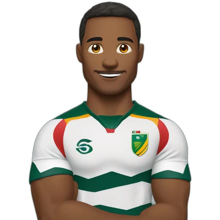 Joueur rugby Sud africain coude en avant emoji