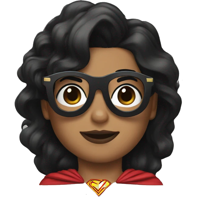 superman with glasses and black wonderwoman emoji