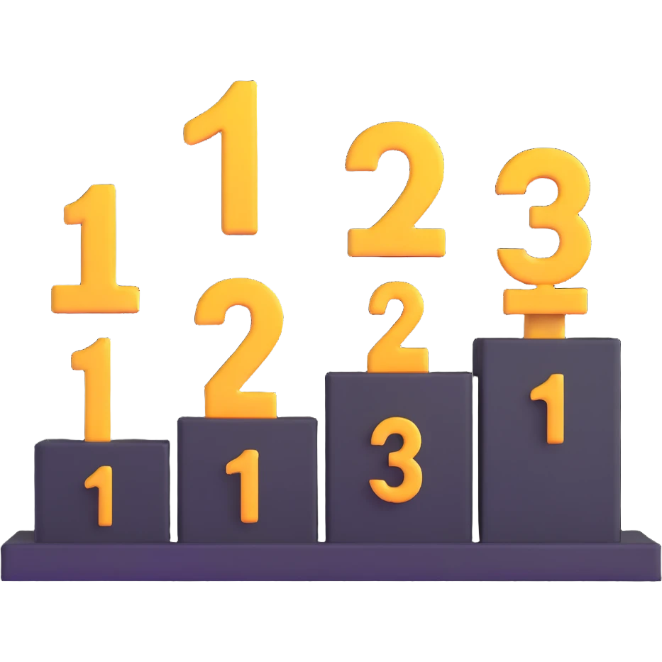 1st 2nd 3rd place podium with numbers 1, 2, 3 emoji