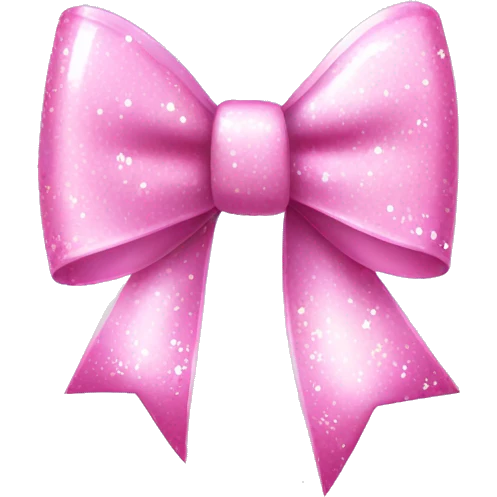 white bow with pink sparkles emoji