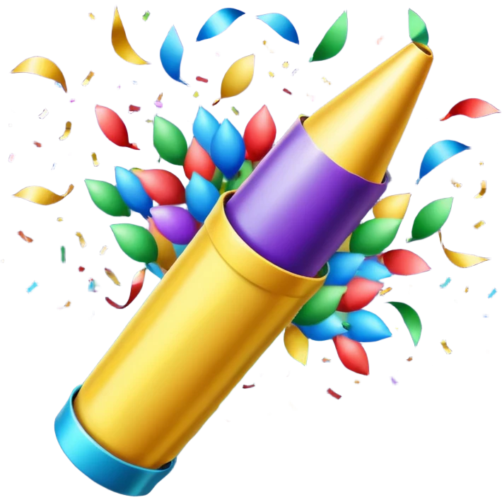 party popper with confetti burst emoji