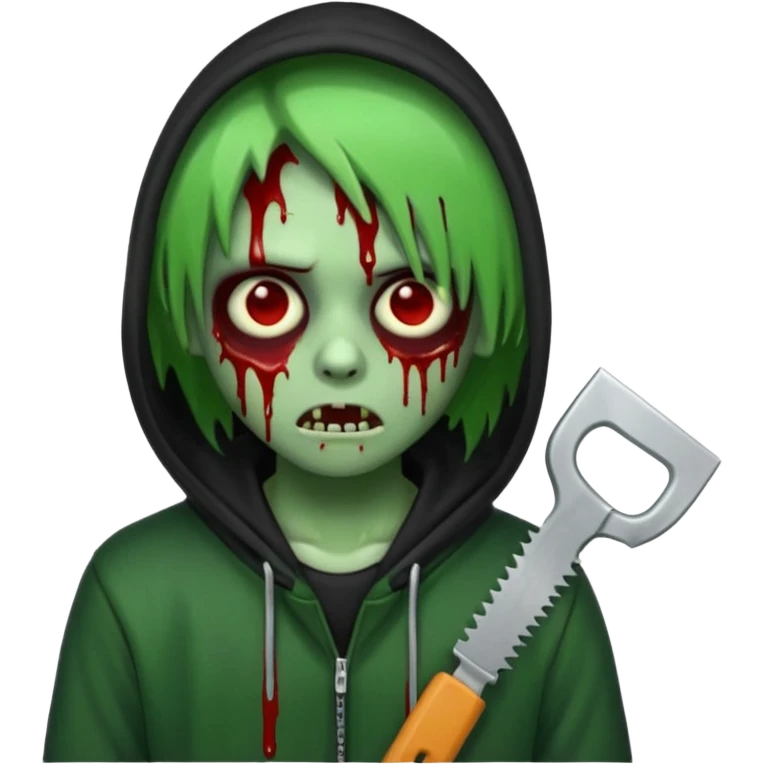 trap hood zombie emoji with saw and drip and emo emoji