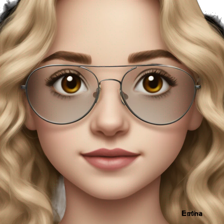 Sabrina Carpenter com óculos de grau estilo aviador transparente  emoji