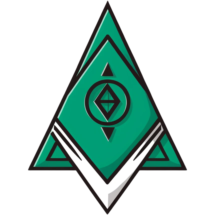 Ancient Maya emotion symbol, strictly only white and deep dark green colors, geometric sharp lines, angular, minimalist glyph style emoji