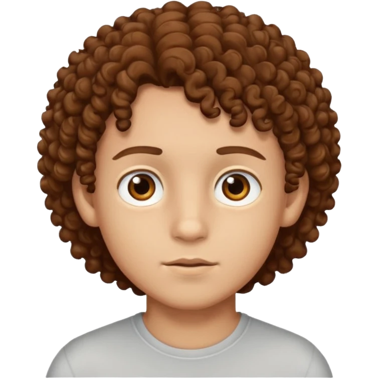 Light skinned boy with brown eyes and brown curly hair emoji