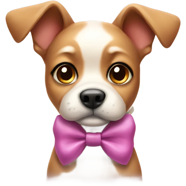 Cute dog with bow emoji