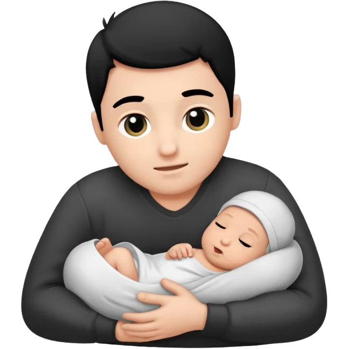 Newborn B&W with male emoji