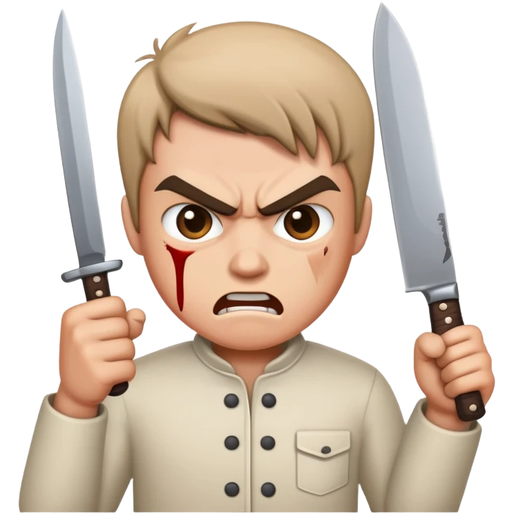 Angry with a knife emoji