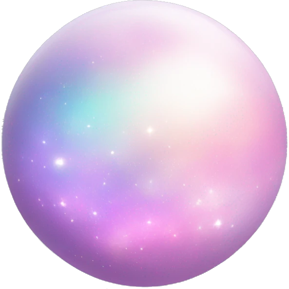 Pastel white iridescent nebula gradient orb emoji