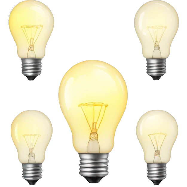 light bulbs with mirror emoji