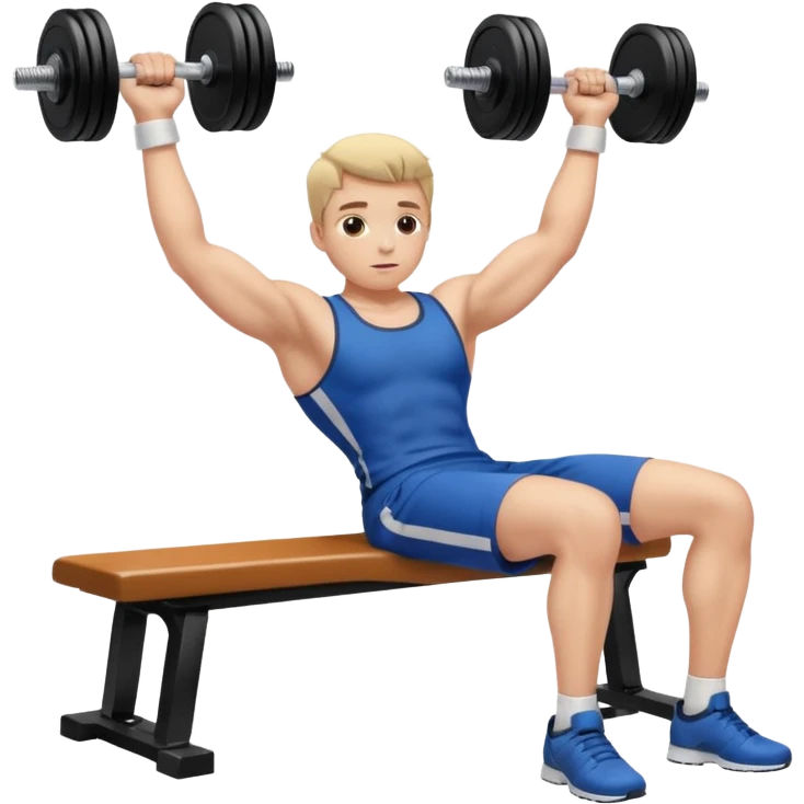 Dumbbell pressure level movement on bench liying down emoji