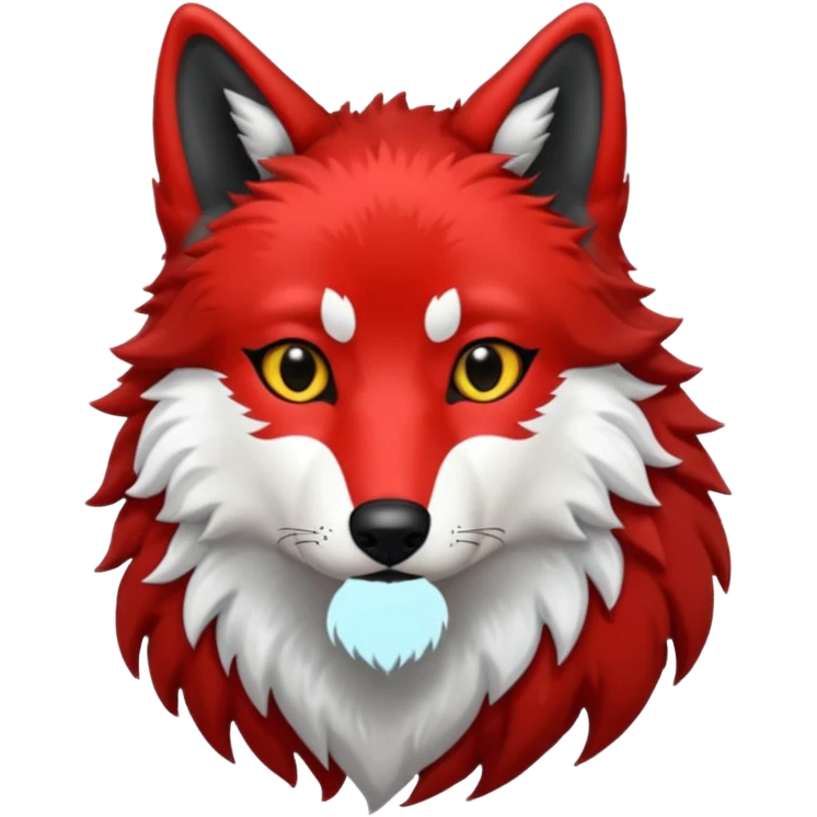 Red and black wolf with white accents emoji
