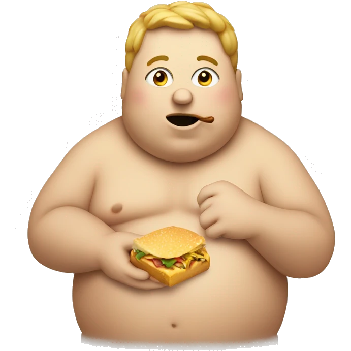 fat person eating emoji