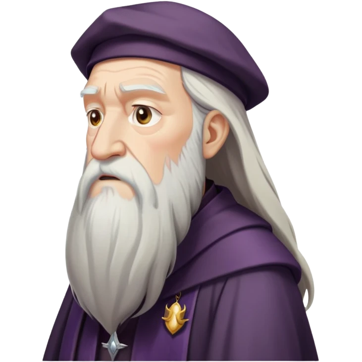 upset Dumbledore side profile with long white beard emoji