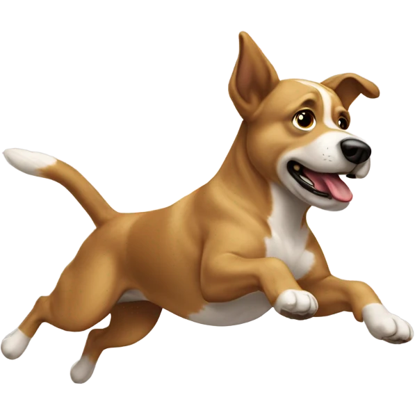 Perro volando sobre cardes emoji
