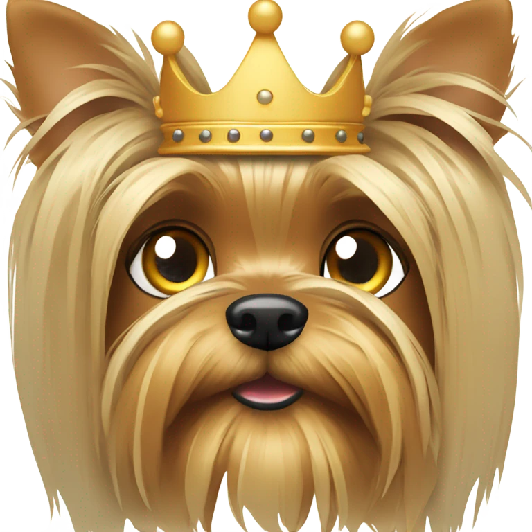 Old Yorkshire terrier with crown emoji