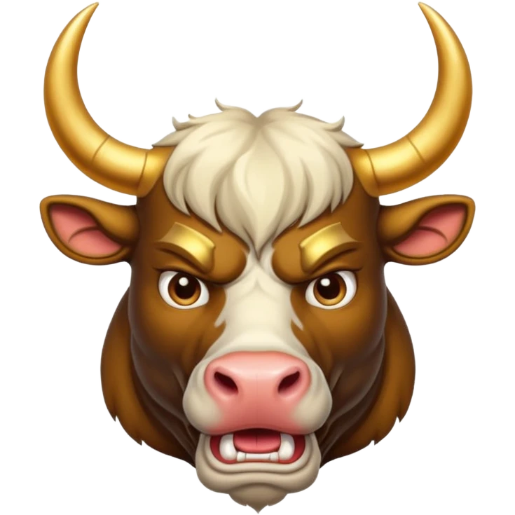 angry winter New Year's with golden horns bull emoji emoji