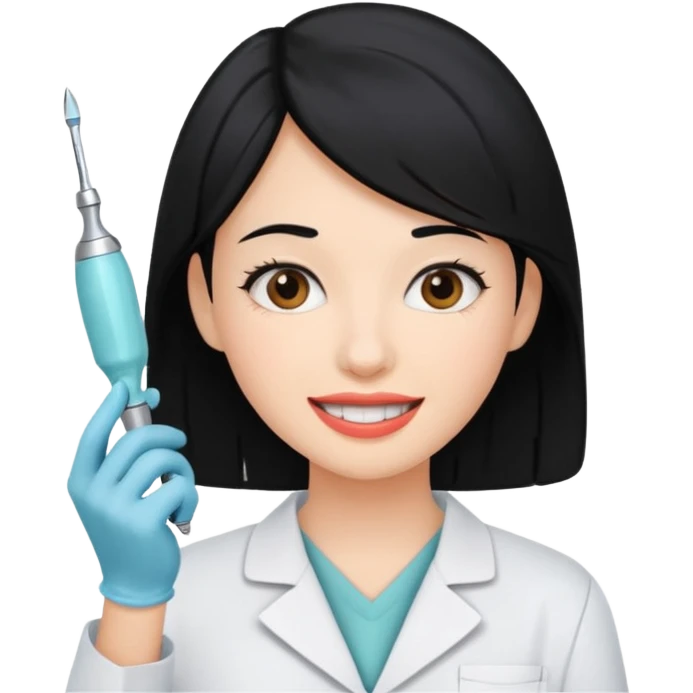 estudiante mujer de odontología con el cabello negro  emoji