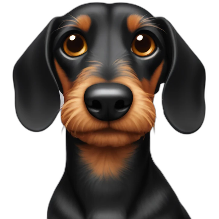 Wire-haired Dachshund face black fire emoji