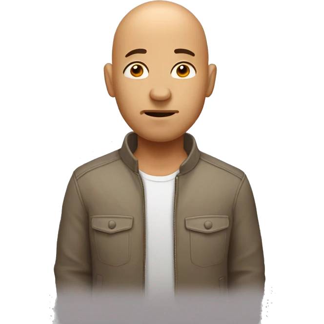 Tan bald guy melting emoji