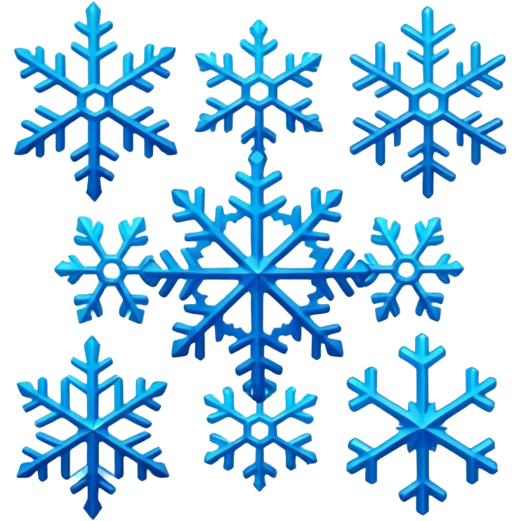 Snowflakes in different colors emoji