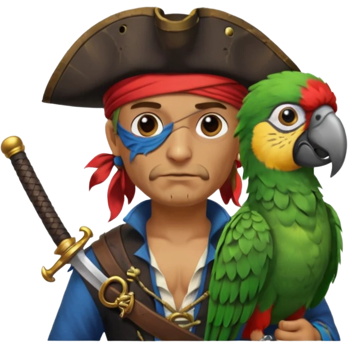 pirate and parrot emoji