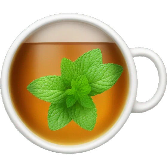 Cup of tea with mint inside the cup emoji