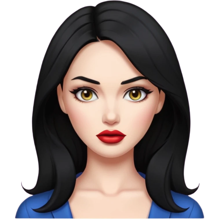 “Emoji girl, femme fatale, black hair. megan fox vibes emoji