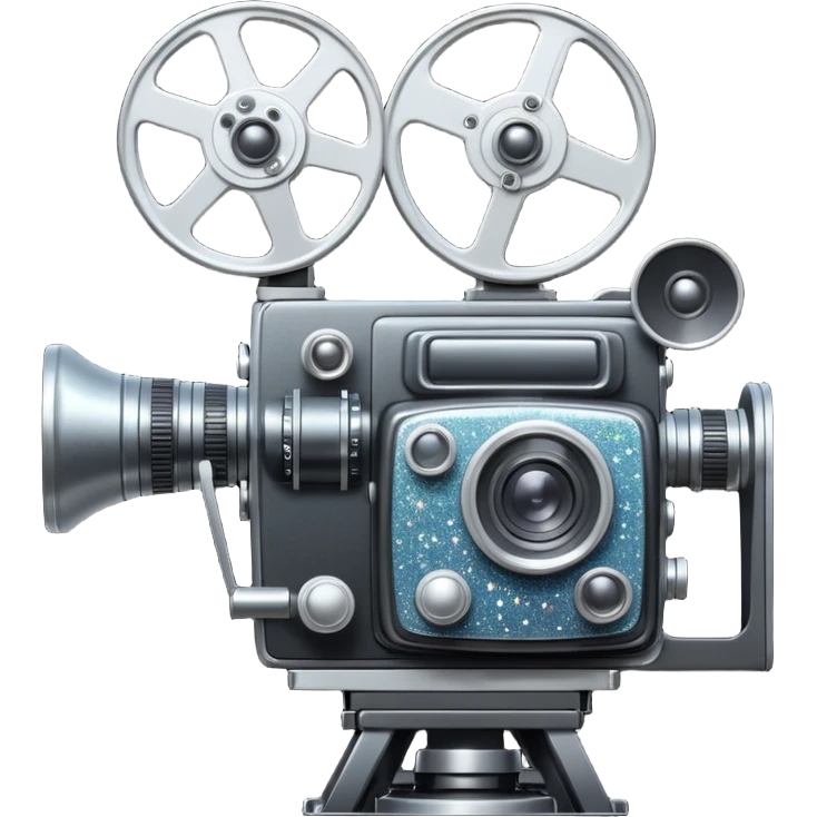 old movie camera with sparkles emoji