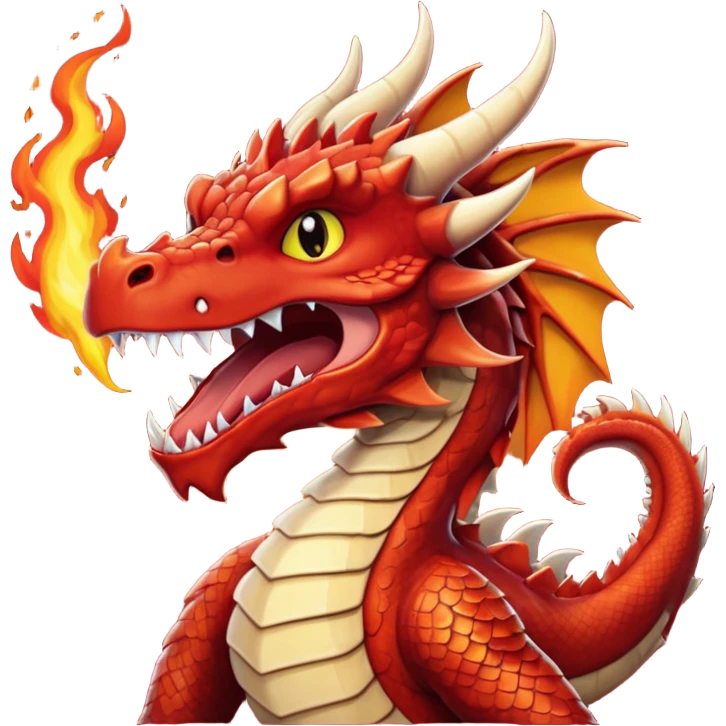 a red wales dragon breathing fire emoji