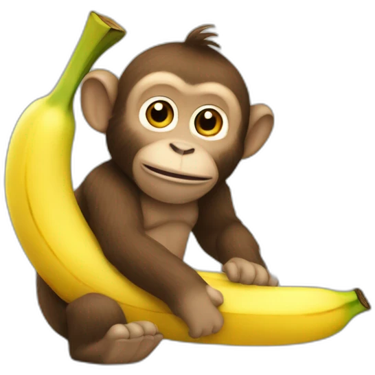 Un singe sur un bananier emoji