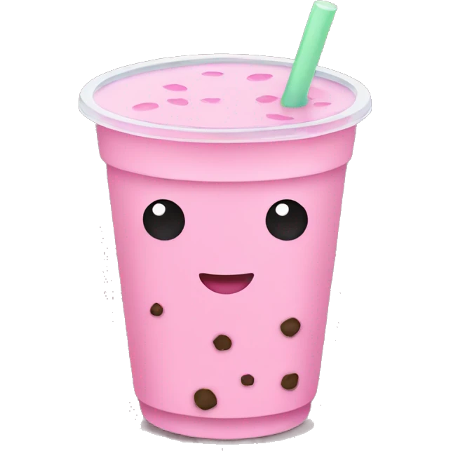 Pink boba tea emoji