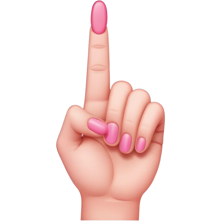 Pink middle finger emoji