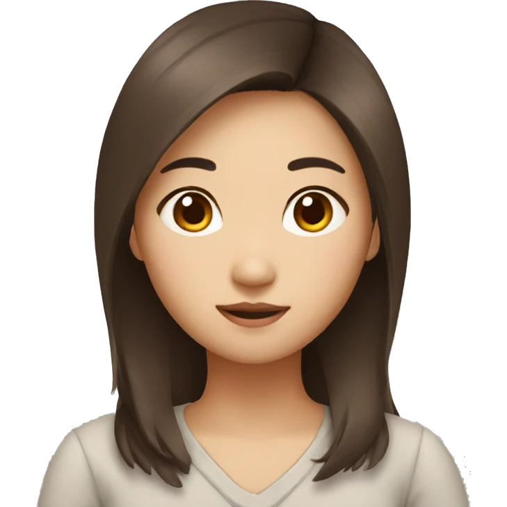 asian girl with brown hair  emoji