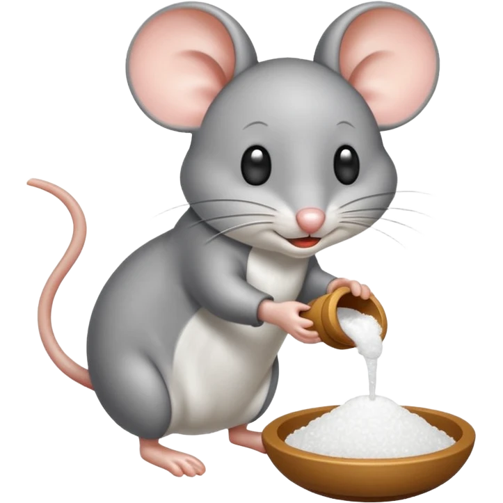 Mouse pouring salt emoji